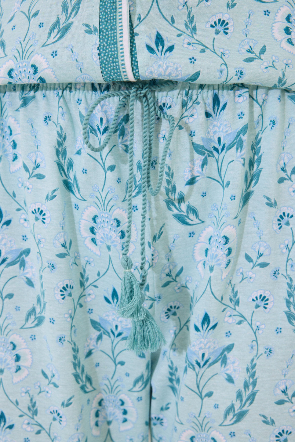 Women Secret_100% Cotton Green Flower Print Pyjamas_3599179_28_04