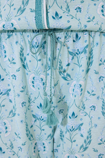 Women Secret_100% Cotton Green Flower Print Pyjamas_3599179_28_04