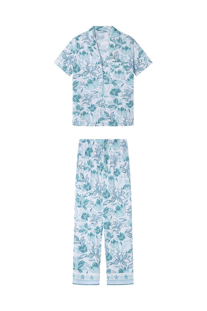 Women Secret_100% Cotton Classic Pyjamas with Green Flowers_3599180_97_06