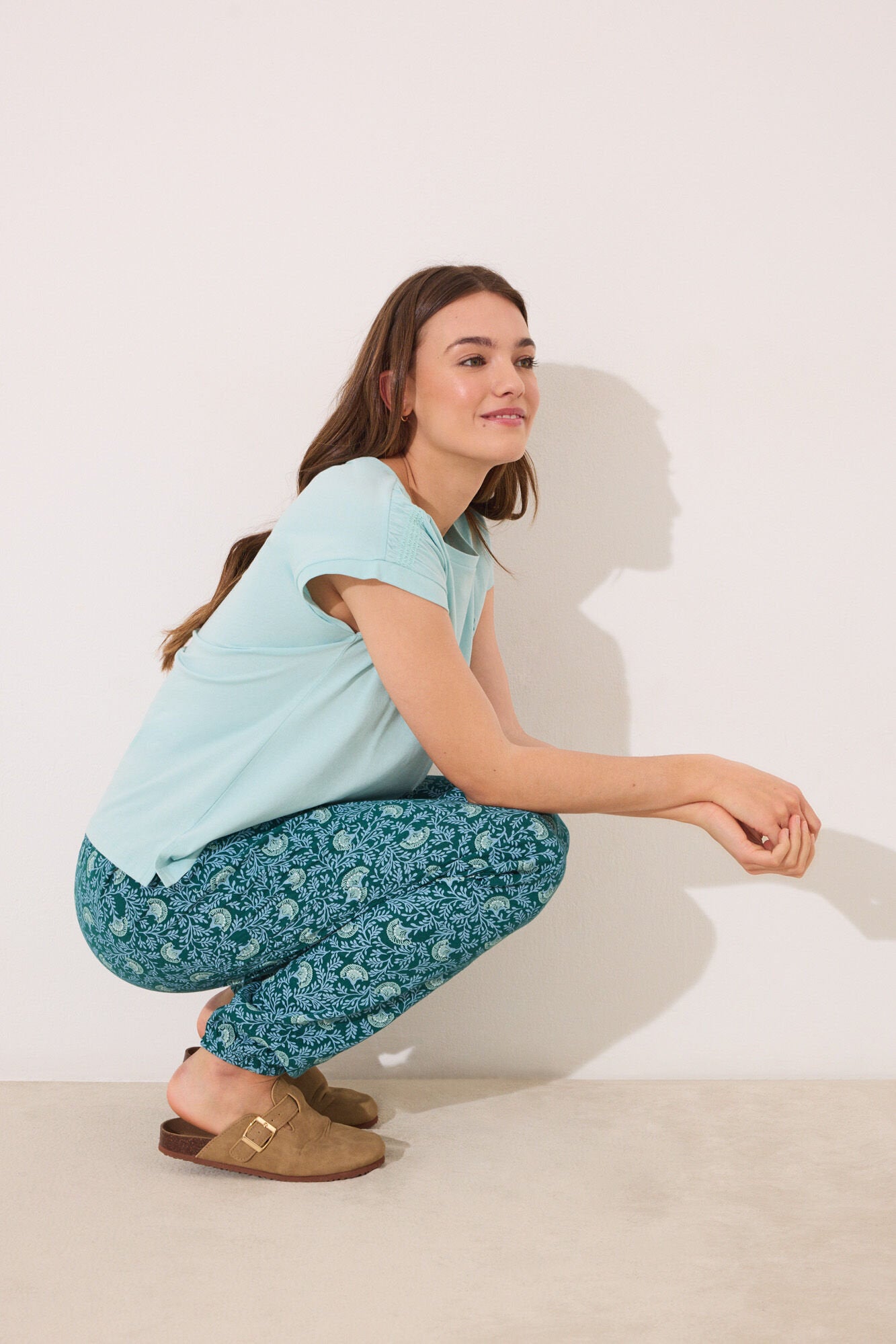Women Secret_100% Cotton Green Flower Pyjamas_3599181_20_01