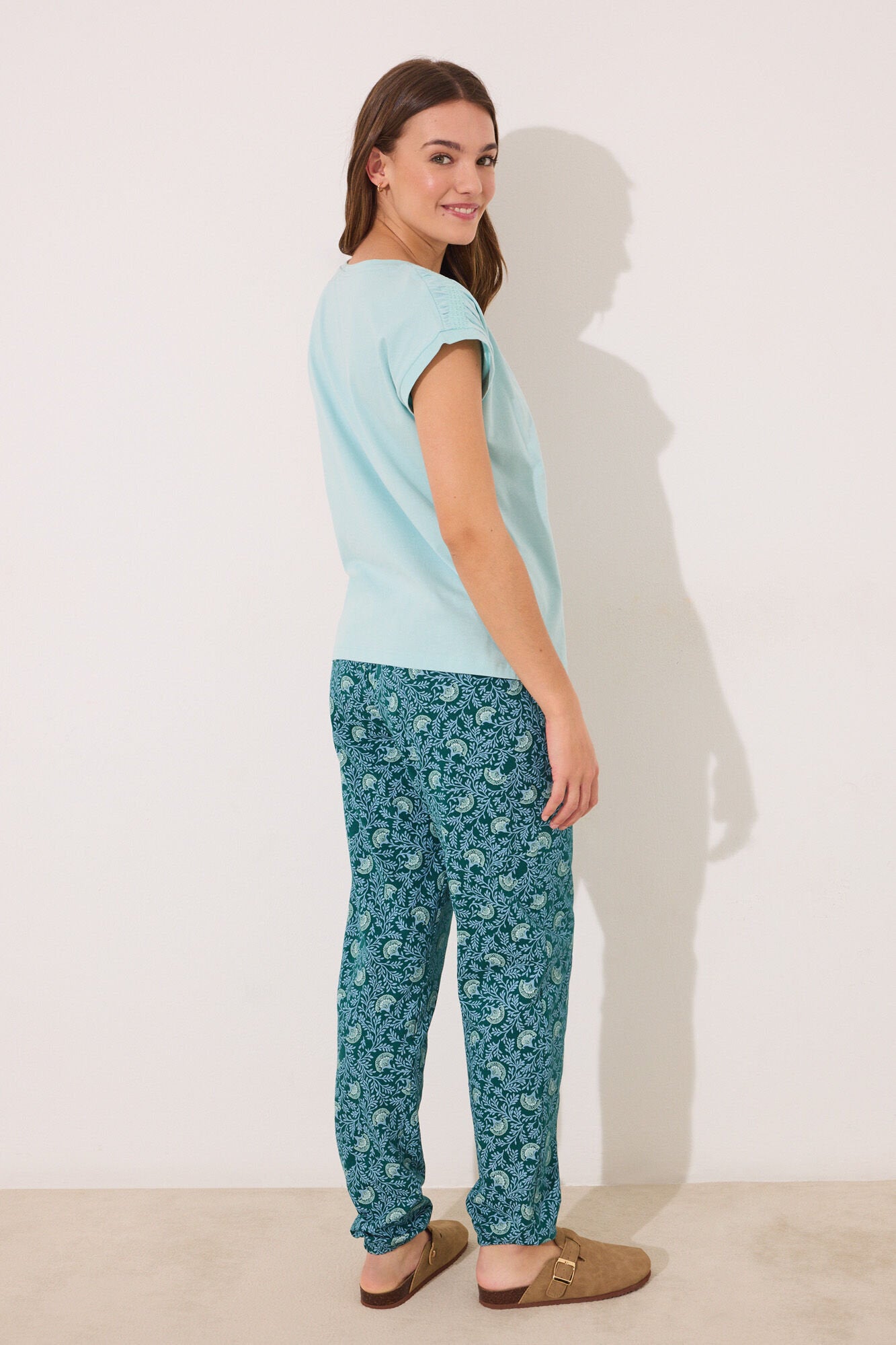 Women Secret_100% Cotton Green Flower Pyjamas_3599181_20_05