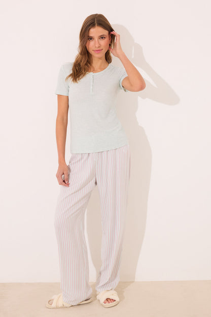 Women Secret_Striped Ribbed Viscose Pyjamas_3599185_23_03
