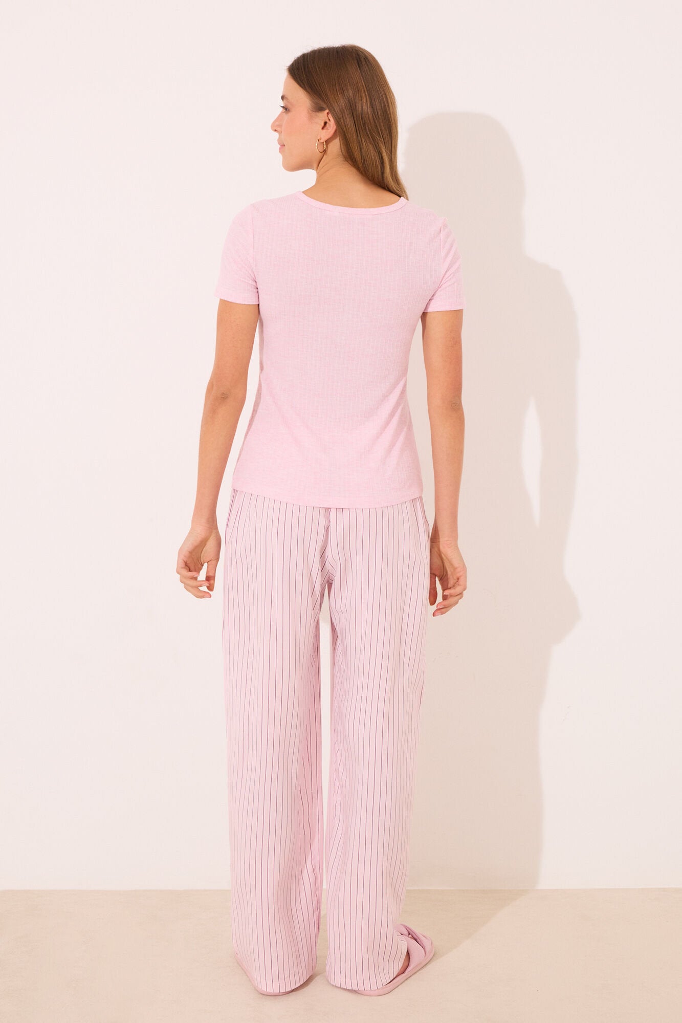 Women Secret_Pink Striped Ribbed Viscose Pyjamas_3599186_71_05