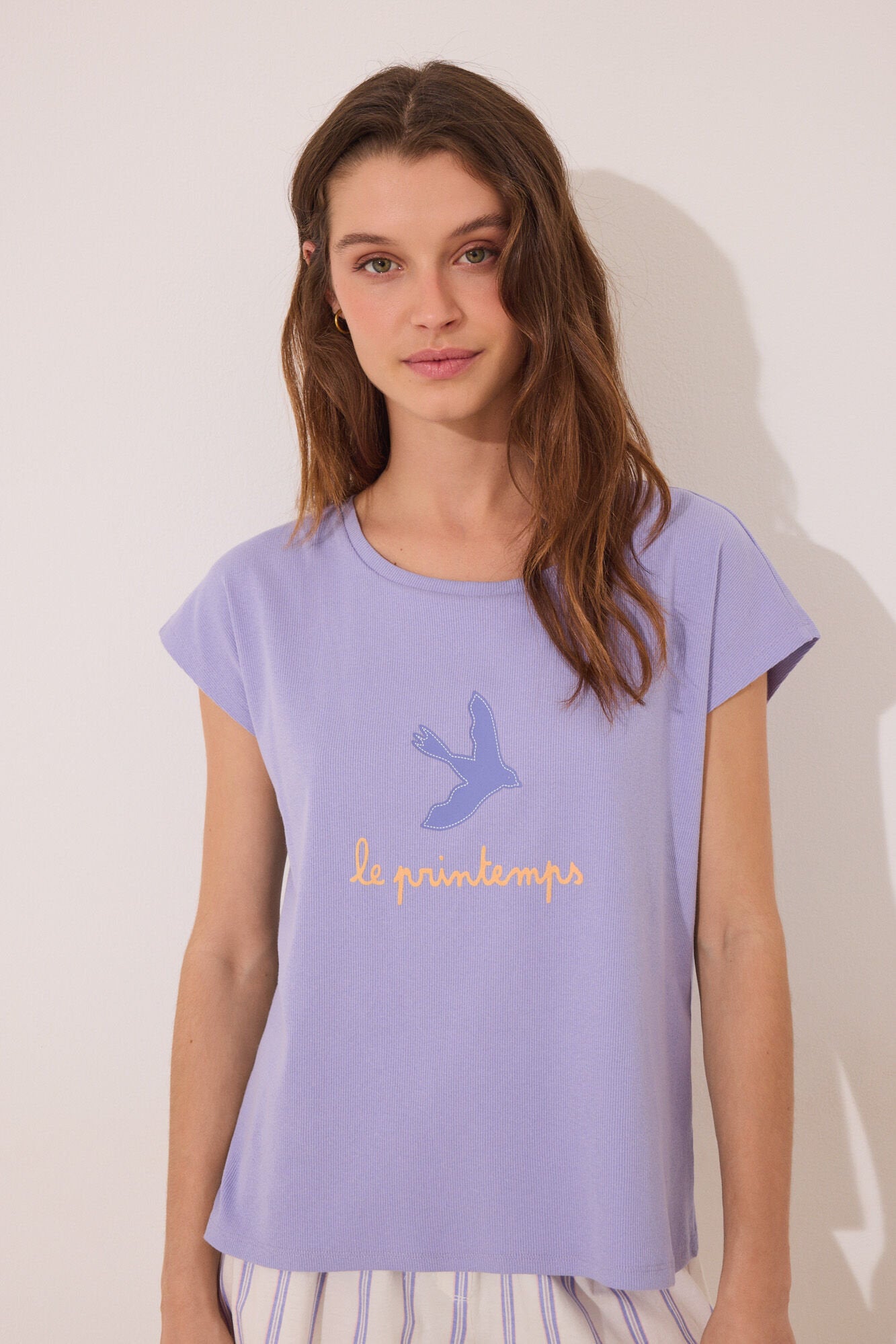 Women Secret_Short Lilac Striped Cotton Short Pyjamas_3599187_75_04