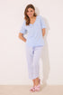 Women Secret_Capri Pyjamas 100% Cotton Blue Striped_3599189_16_01