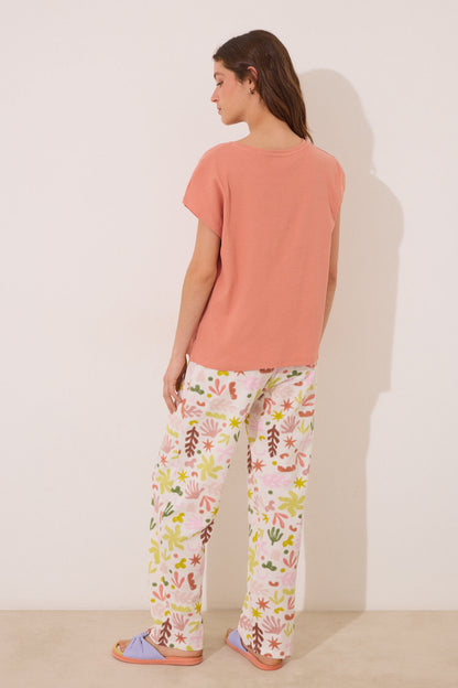 Women Secret_Orange Cotton Lounge Pyjamas with Leaves_3599192_64_05