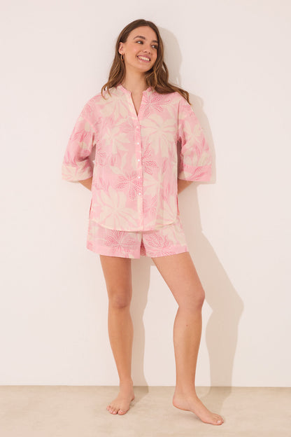 Women Secret_100% Cotton Voile Classic Pyjamas with Floral Print_3599204_70_03