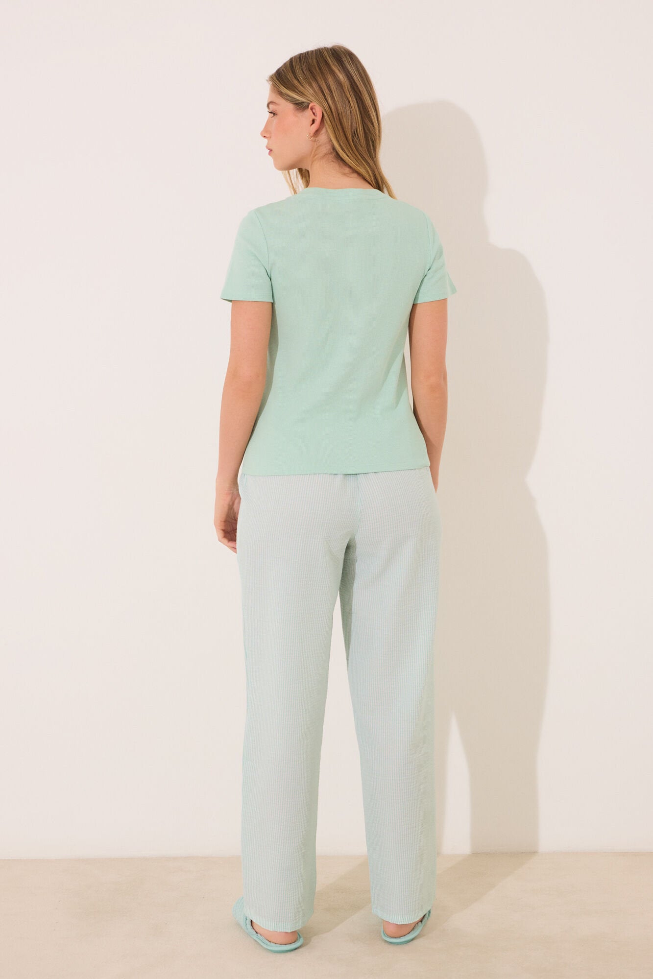 Women Secret_Green Cotton Short Sleeve Sleeved Pyjamas_3599209_29_05