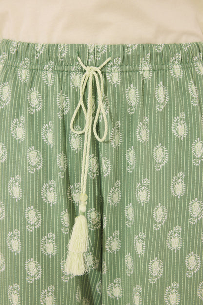 Women Secret_Green Print Cotton Short Sleeve Pyjamas_3599211_28_04