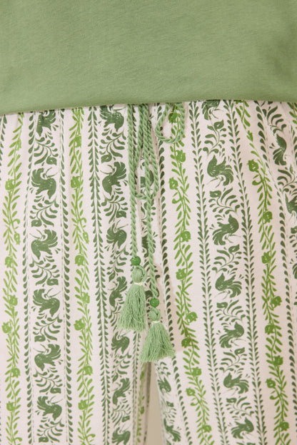 Women Secret_Green Print Cotton Short Sleeve Pyjamas_3599216_21_04