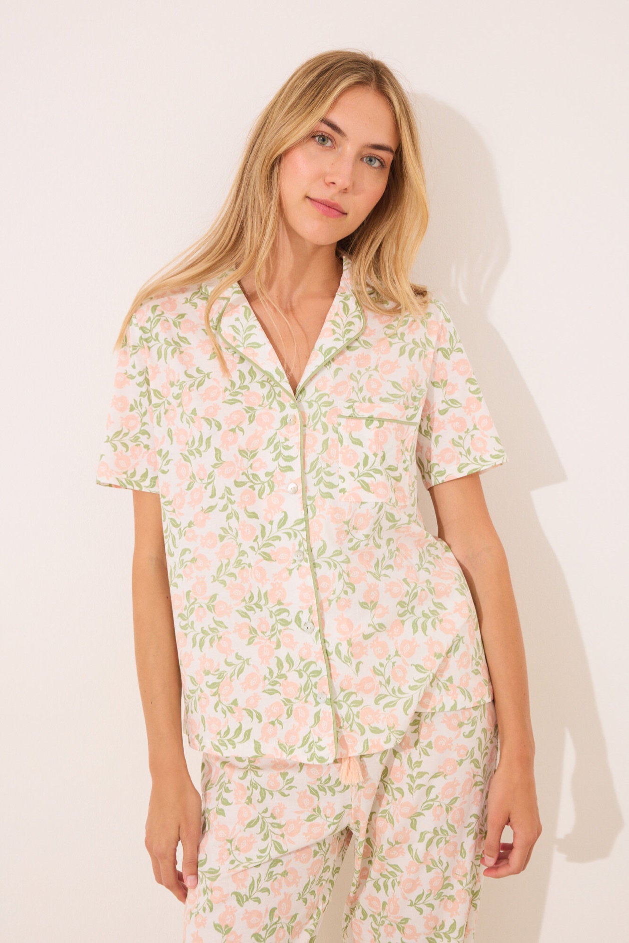 Women Secret_Pink Print Cotton Classic Pyjamas_3599217_73_01