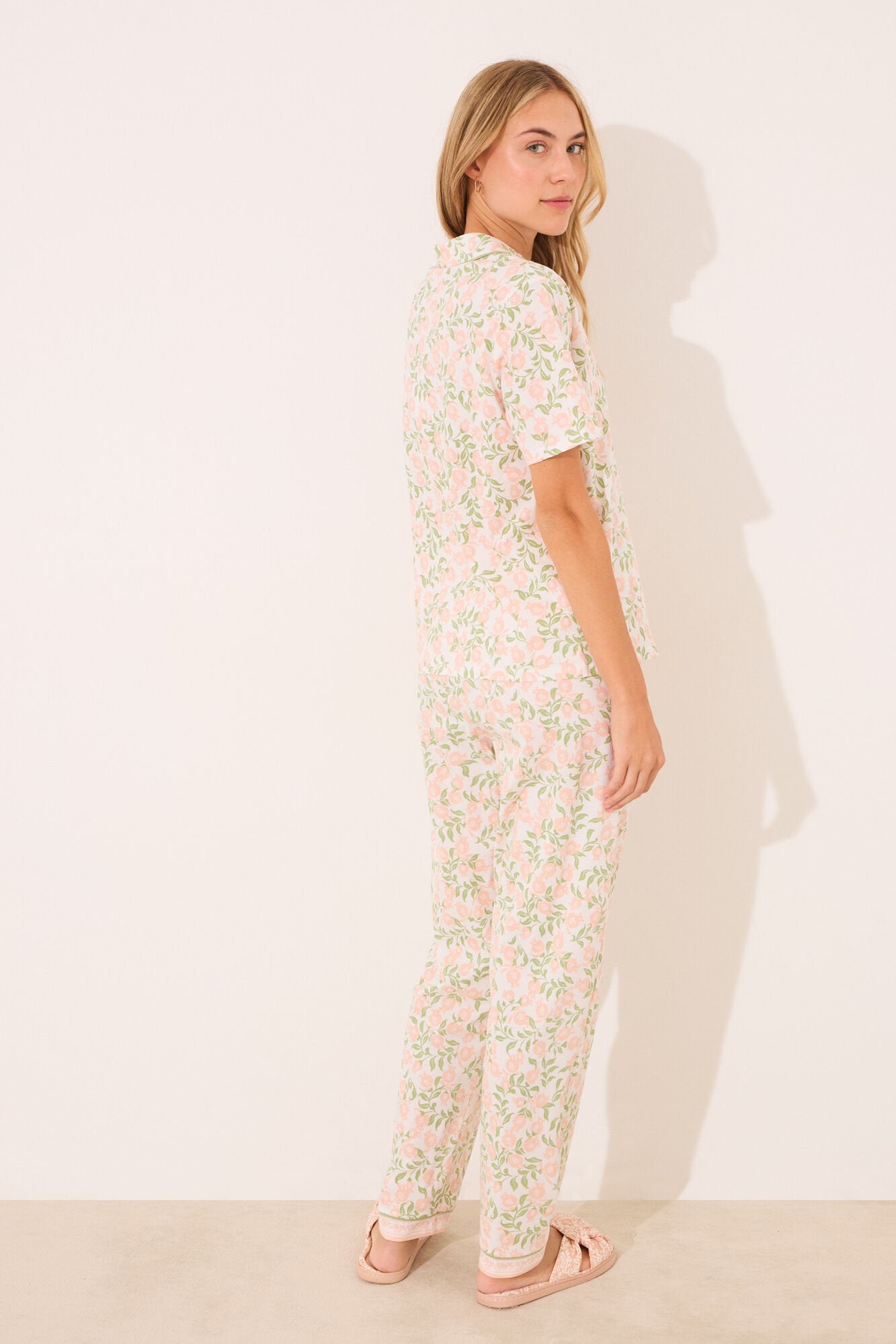 Women Secret_Pink Print Cotton Classic Pyjamas_3599217_73_05