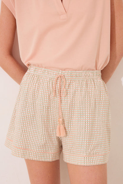 Women Secret_Orange Plaid Cotton Short Sleeve Sleeved Pyjamas_3599218_67_02