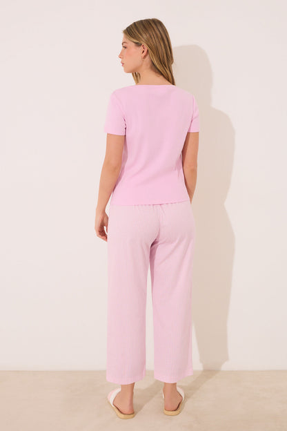 Women Secret_Pink Cotton Capri Pyjamas_3599221_71_05