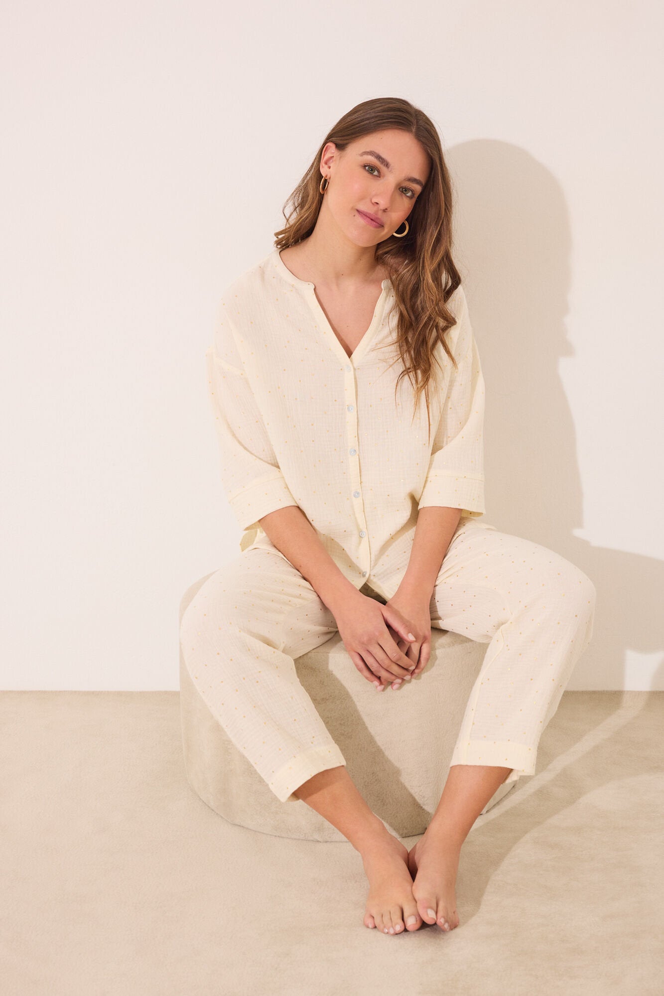 Women Secret_Muslin Classic Pyjamas 100% White Cotton_3599229_96_01