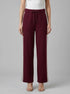 Benetton Burgundy Women Trousers with Striped Side Bands SKU: 35B1DF01H_299 Image 00