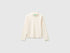 Benetton Creamy White Girls Warm Cotton Blend Turtleneck T-Shirt SKU: 35F2G10NQ_0R2 Image 01