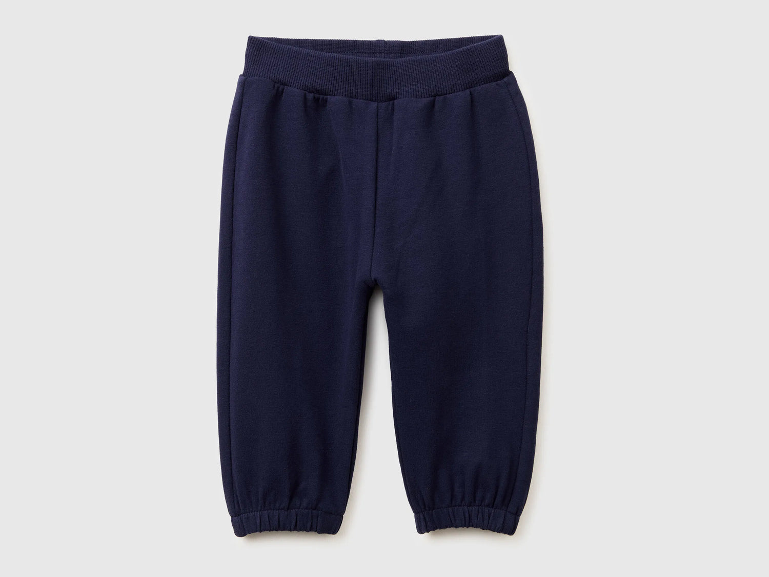 Benetton Dark Blue Newborn Trousers with Embroidery on The Back SKU: 35FNAF029_252 Image 01
