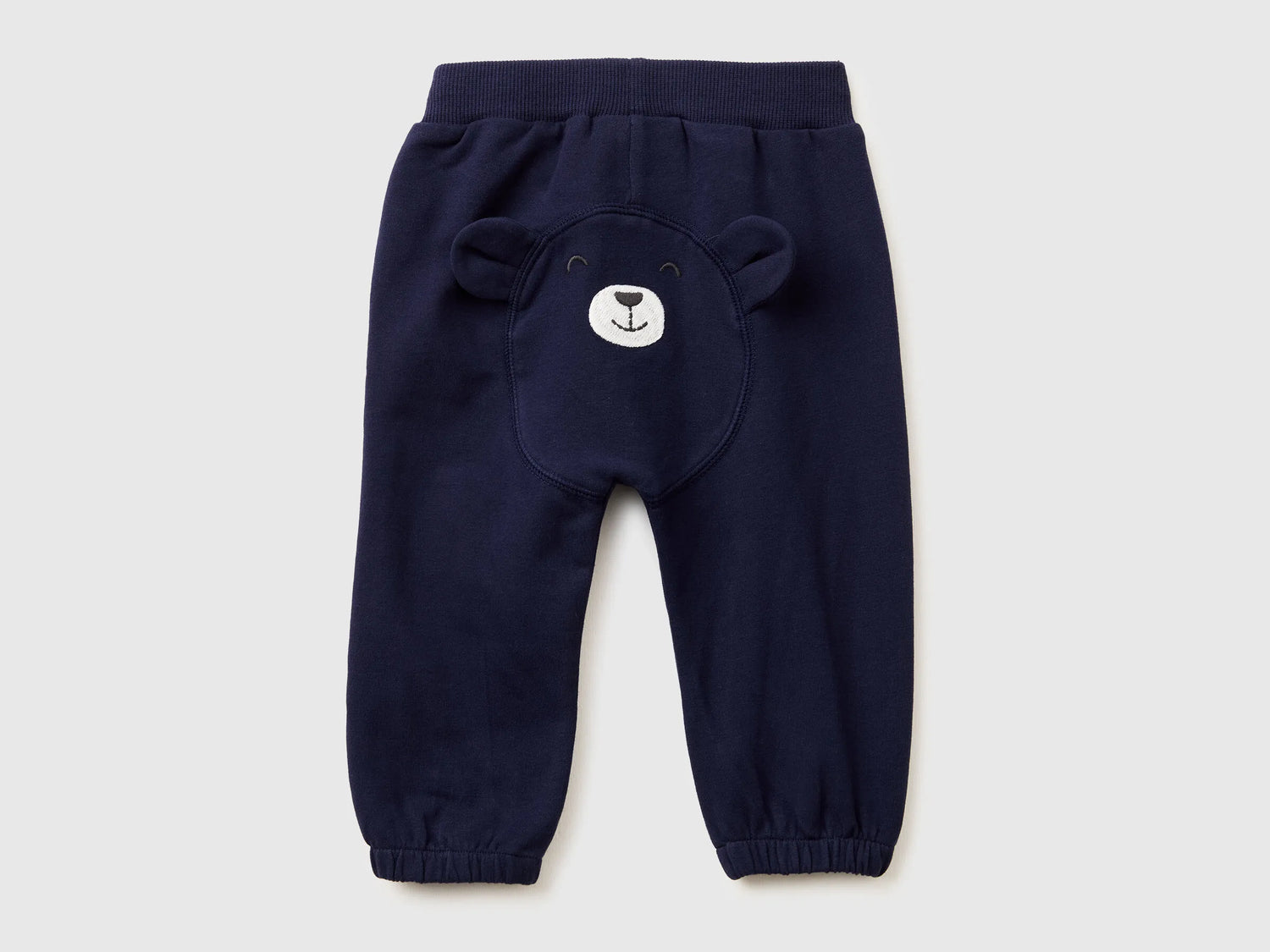 Benetton Dark Blue Newborn Trousers with Embroidery on The Back SKU: 35FNAF029_252 Image 02