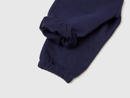 Benetton Dark Blue Newborn Trousers with Embroidery on The Back SKU: 35FNAF029_252 Image 03