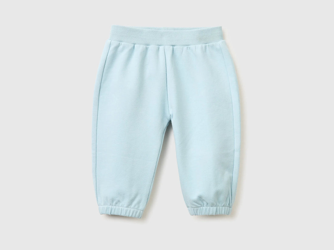 Benetton Sky Blue Newborn Trousers with Embroidery on The Back SKU: 35FNAF029_33W Image 01