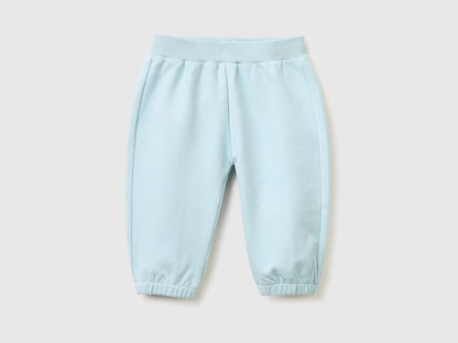 Benetton Sky Blue Newborn Trousers with Embroidery on The Back SKU: 35FNAF029_33W Image 01