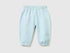 Benetton Sky Blue Newborn Trousers with Embroidery on The Back SKU: 35FNAF029_33W Image 01