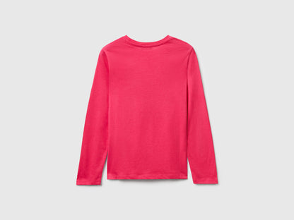 Benetton_Fuchsia_T-Shirt with Glitter Print_35RYC10QE_1A2_02