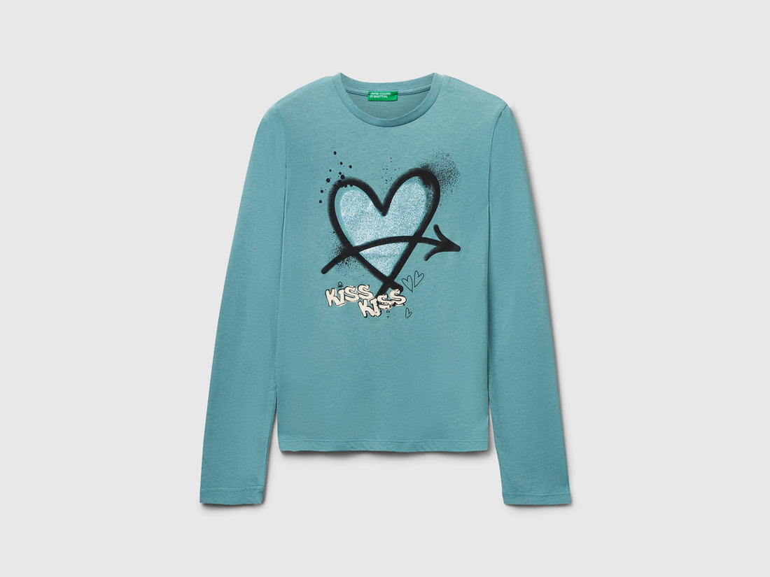 Benetton_Sky Blue_T-Shirt with Glitter Print_35RYC10QE_33K_01