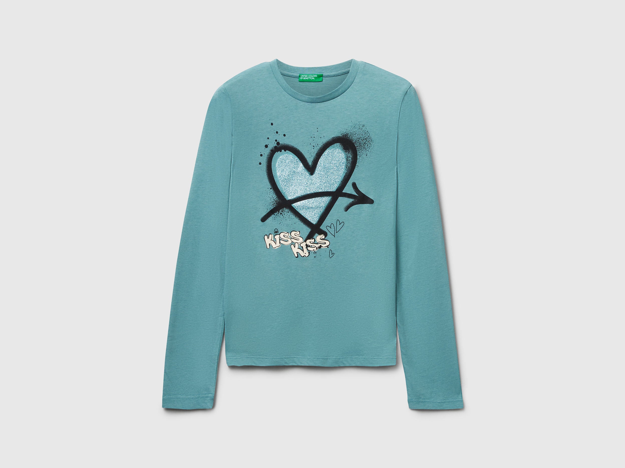 Benetton_Sky Blue_T-Shirt with Glitter Print_35RYC10QE_33K_01