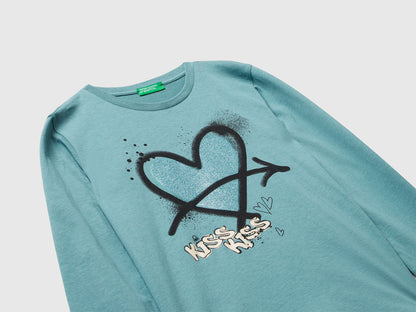 Benetton_Sky Blue_T-Shirt with Glitter Print_35RYC10QE_33K_03