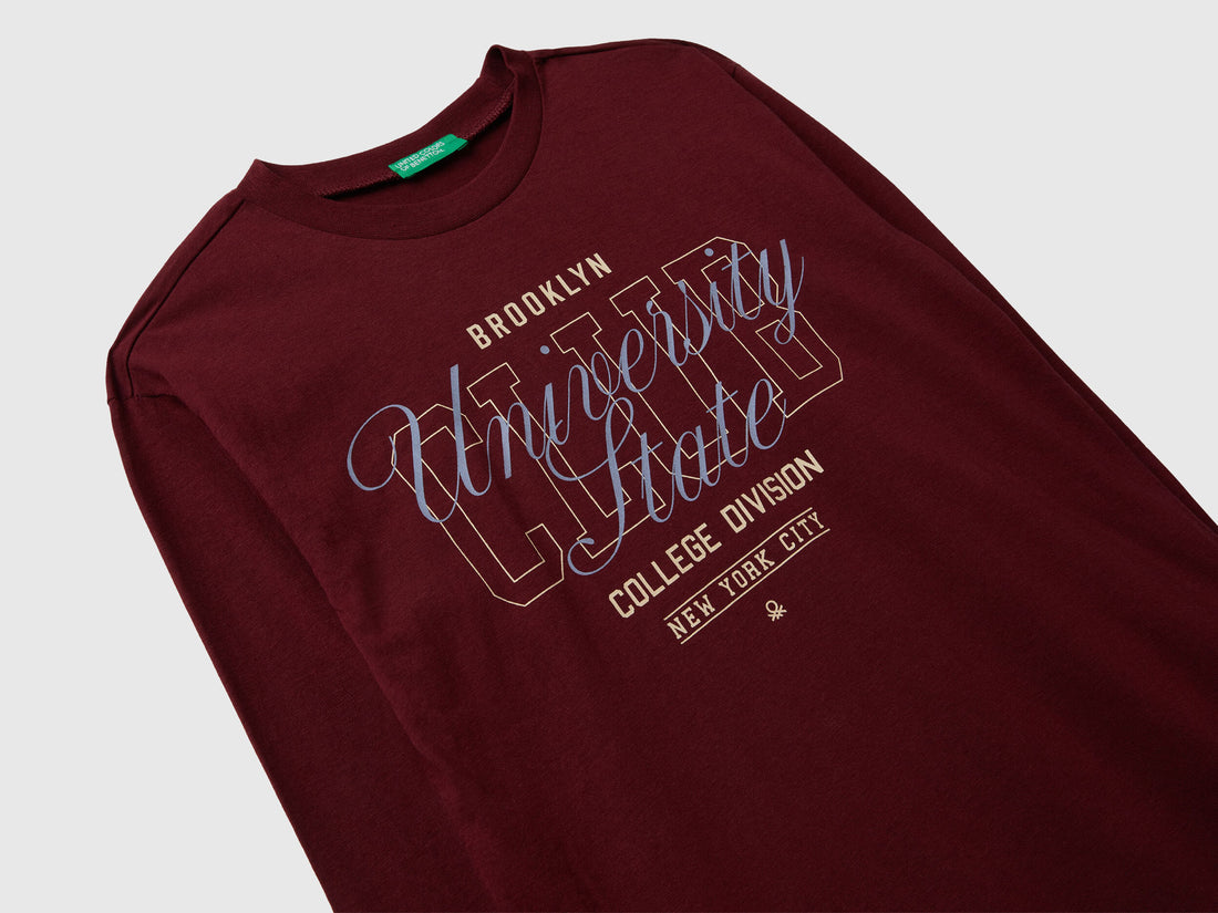 Benetton_Burgundy_Cotton T-Shirt with Print_35RYC10QQ_129_02