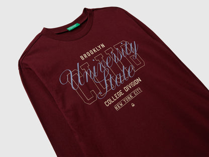 Benetton_Burgundy_Cotton T-Shirt with Print_35RYC10QQ_129_02