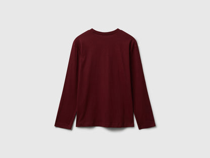 Benetton_Burgundy_Cotton T-Shirt with Print_35RYC10QQ_129_03