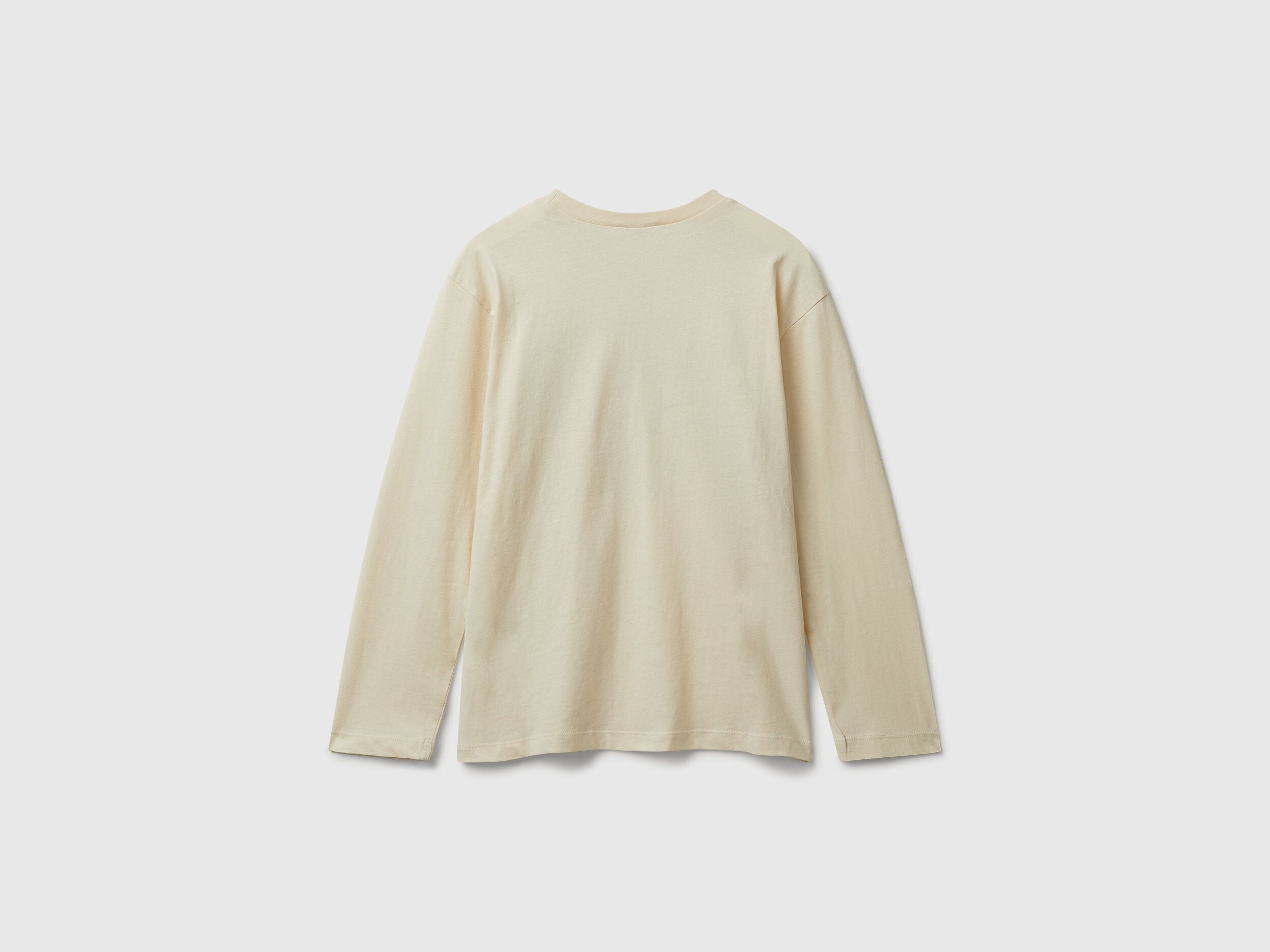 Benetton_Creamy White_Cotton T-Shirt with Print_35RYC10QQ_3C9_02