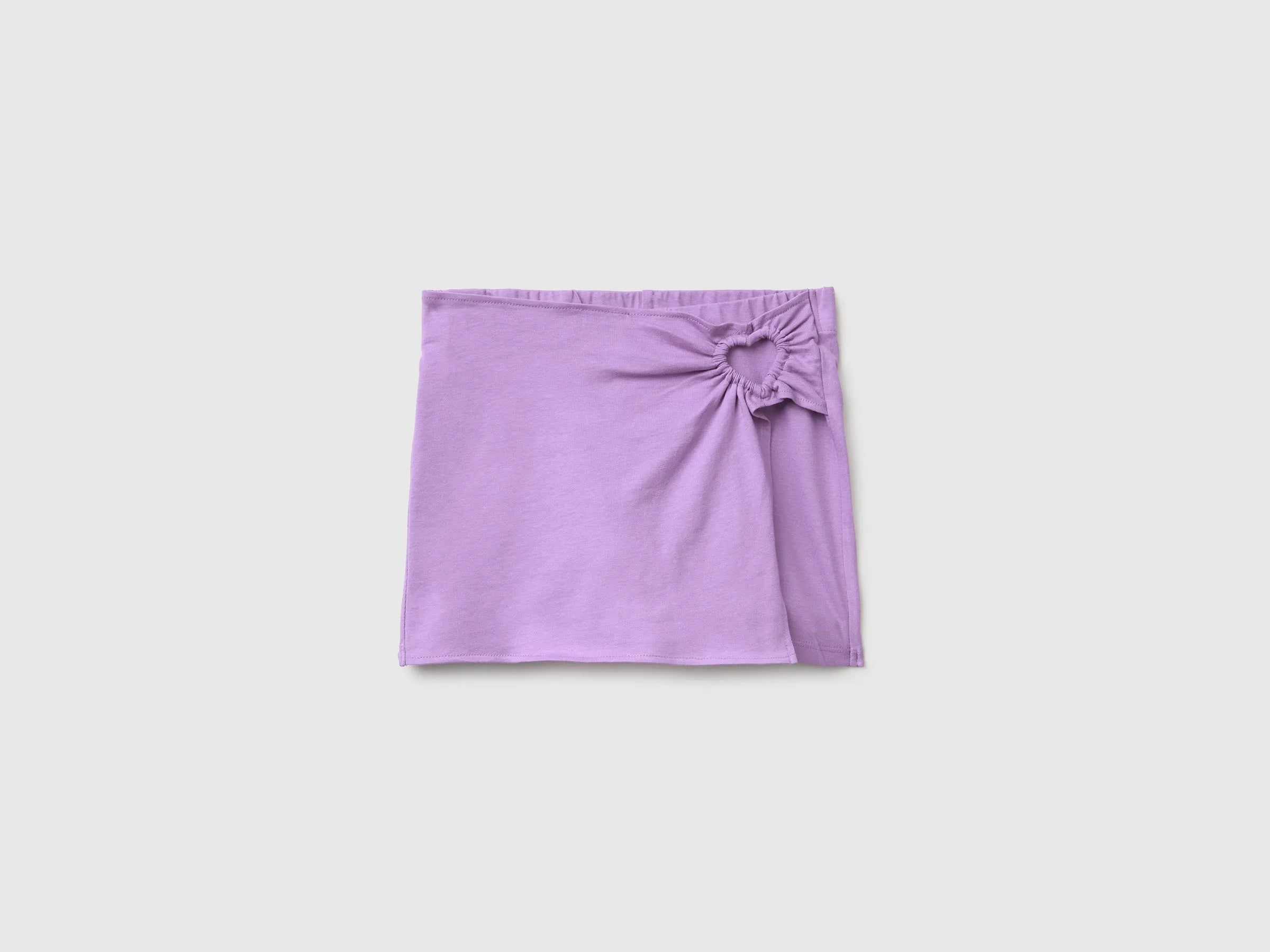 Benetton Purple Girls Heart-Printed Culottes SKU: 35RYC903W_2P5 Image 01