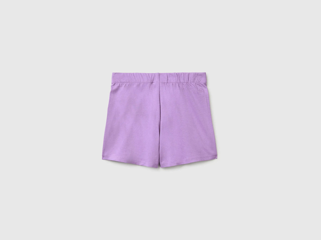Benetton Purple Girls Heart-Printed Culottes SKU: 35RYC903W_2P5 Image 02