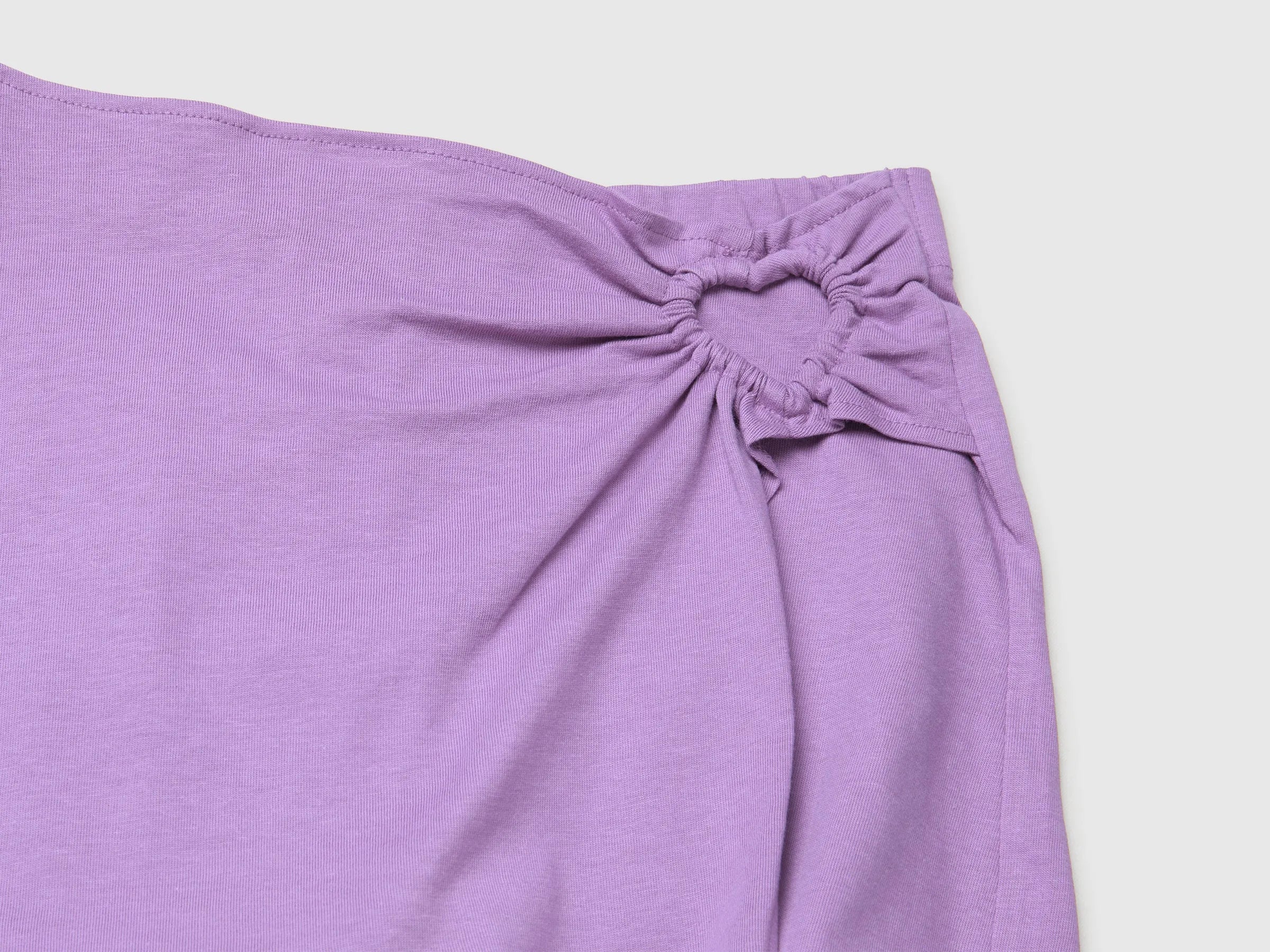 Benetton Purple Girls Heart-Printed Culottes SKU: 35RYC903W_2P5 Image 03