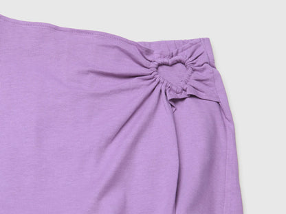 Benetton Purple Girls Heart-Printed Culottes SKU: 35RYC903W_2P5 Image 03
