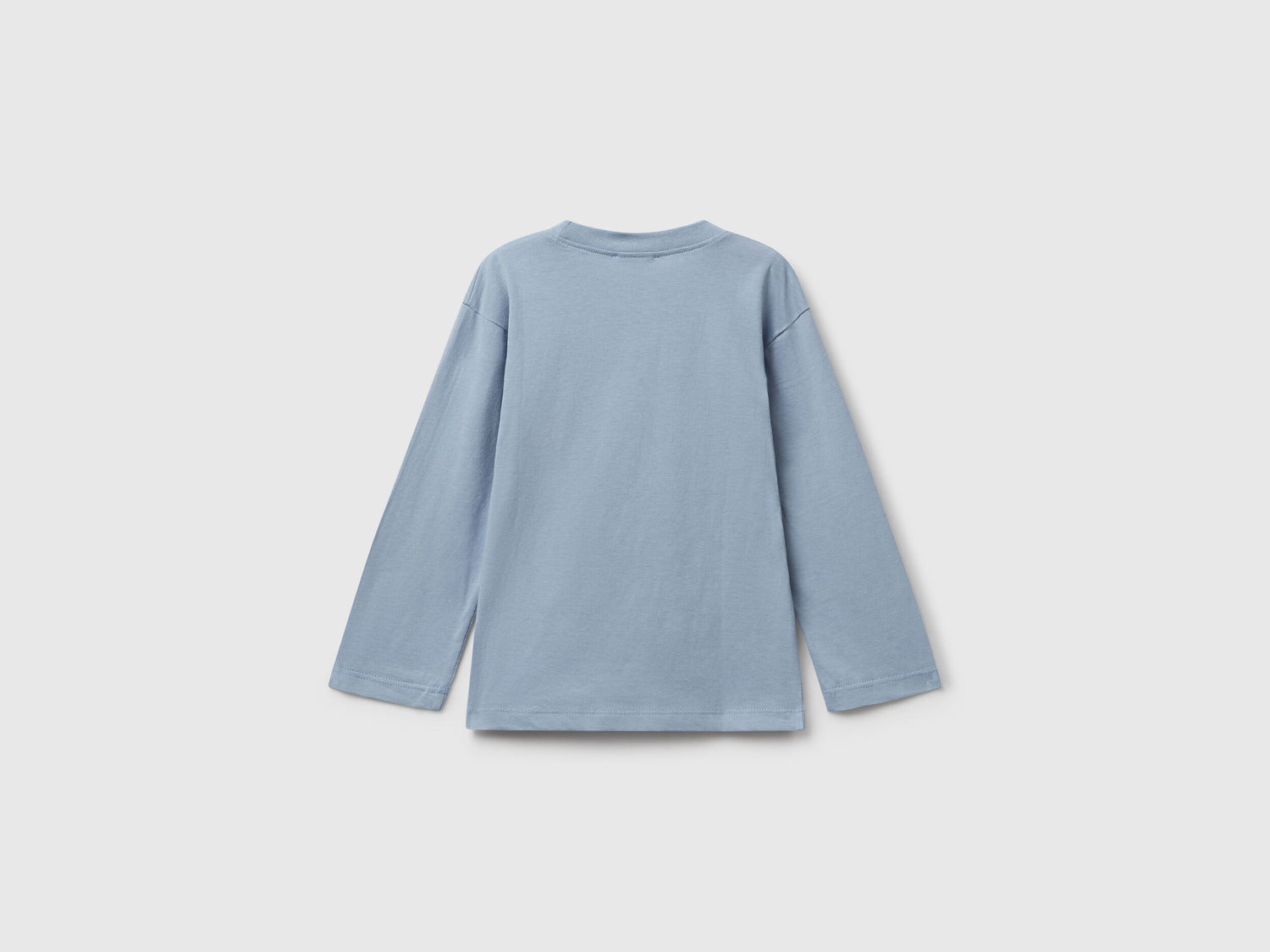 Benetton_Light Blue_Long Sleeve T-Shirt with Print_35RYG10K4_0W2_02
