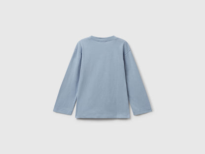 Benetton_Light Blue_Long Sleeve T-Shirt with Print_35RYG10K4_0W2_02