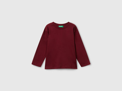 Benetton_Burgundy_Long Sleeve T-Shirt with Print_35RYG10K4_129_01