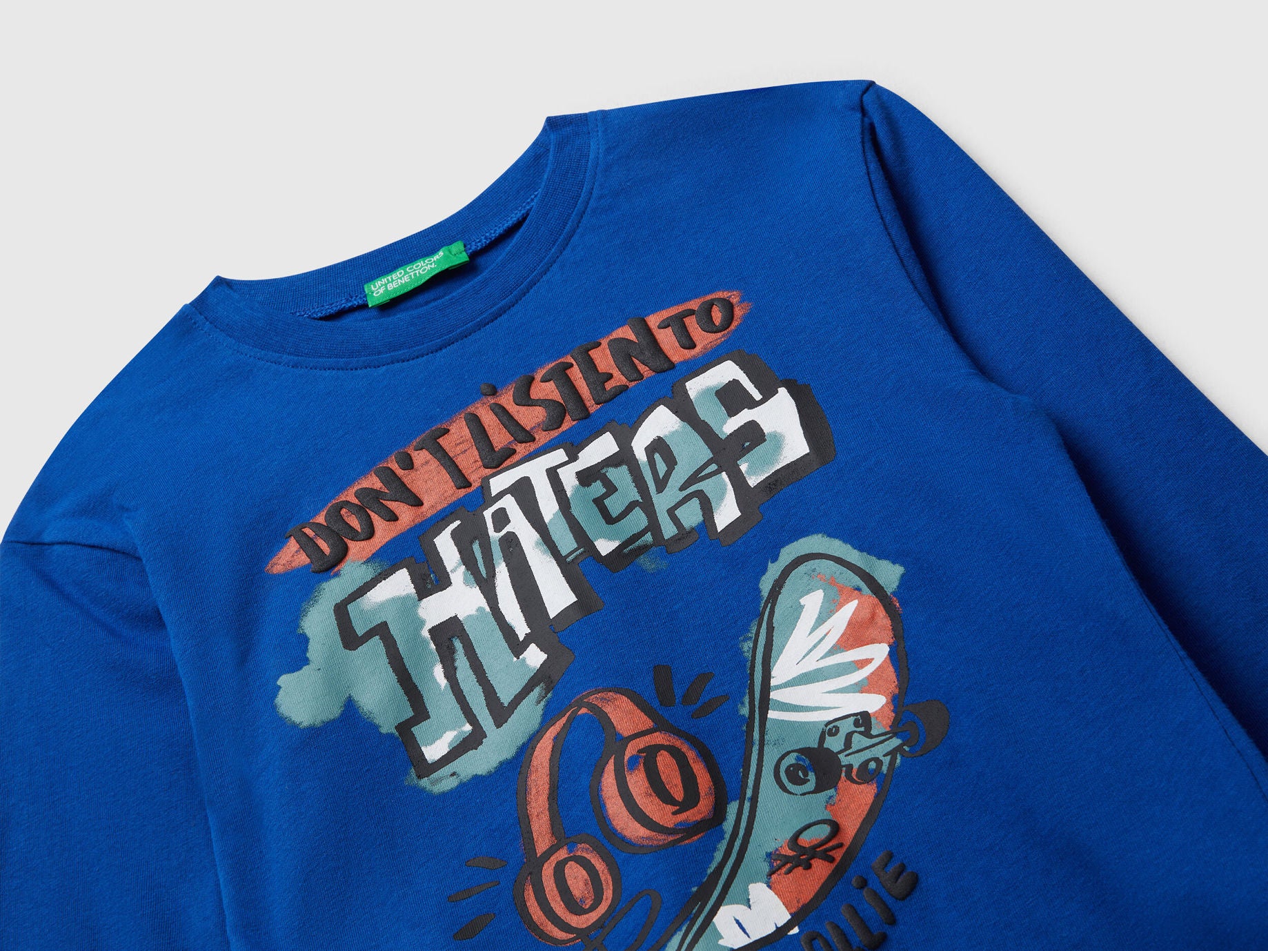 Benetton_Bright Blue_Long Sleeve T-Shirt with Print_35RYG10K4_19R_03