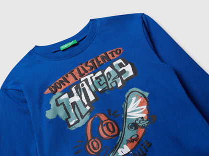Benetton_Bright Blue_Long Sleeve T-Shirt with Print_35RYG10K4_19R_03