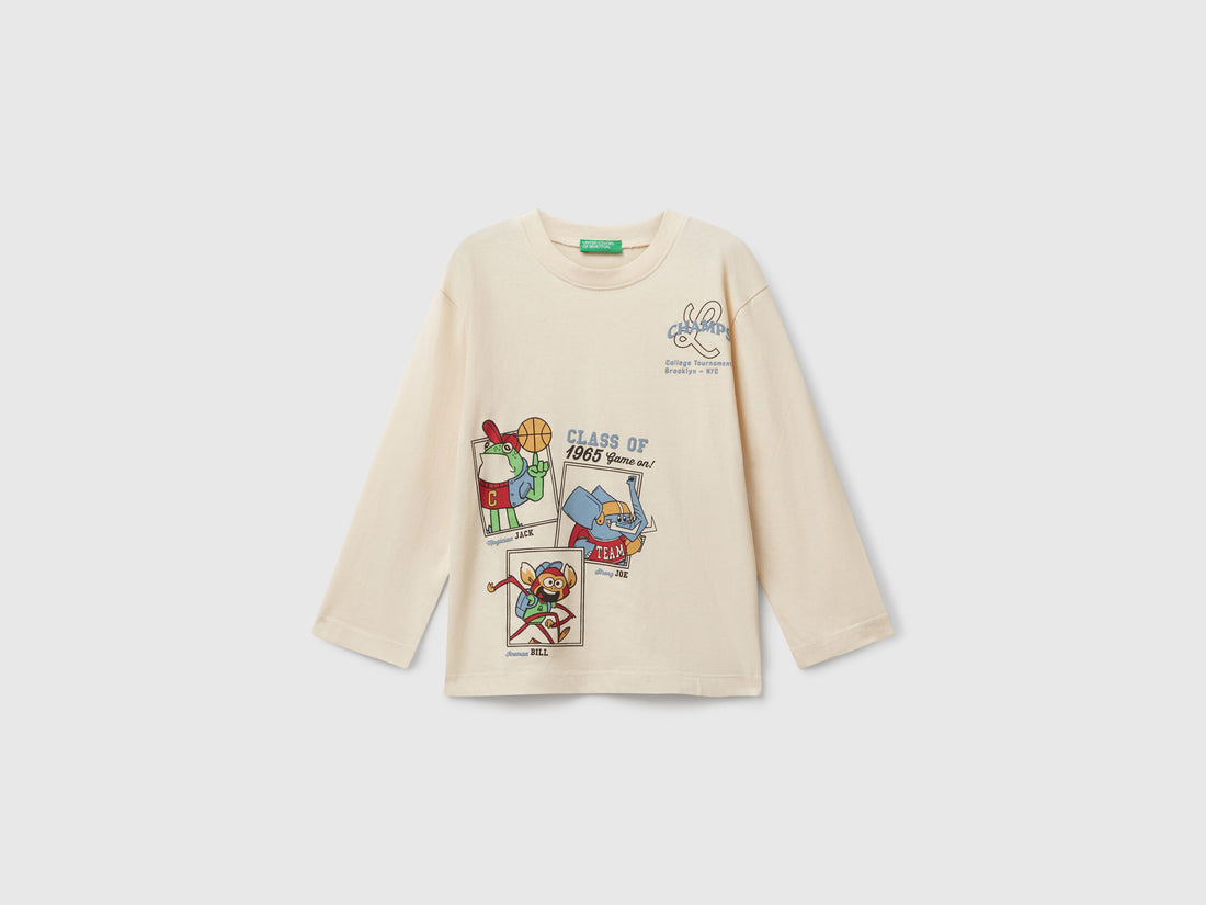 Benetton_Creamy White_Long Sleeve T-Shirt with Print_35RYG10K4_3C9_01