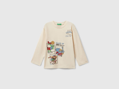 Benetton_Creamy White_Long Sleeve T-Shirt with Print_35RYG10K4_3C9_01