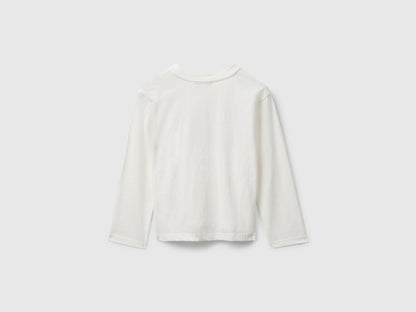 Benetton_Creamy White_Cotton T-Shirt with Glittery Print_35RYG10K7_074_02