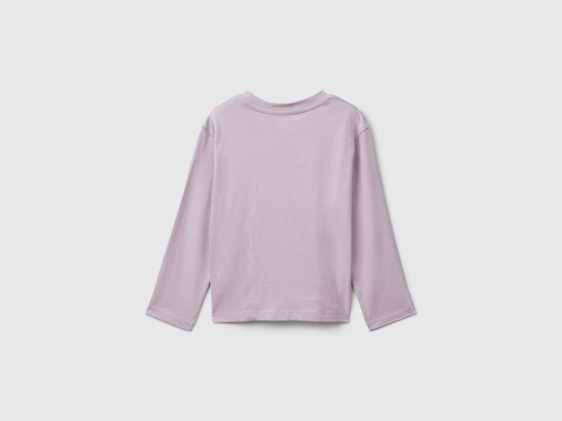 Benetton_Lavender_Cotton T-Shirt with Glittery Print_35RYG10K7_0W1_02