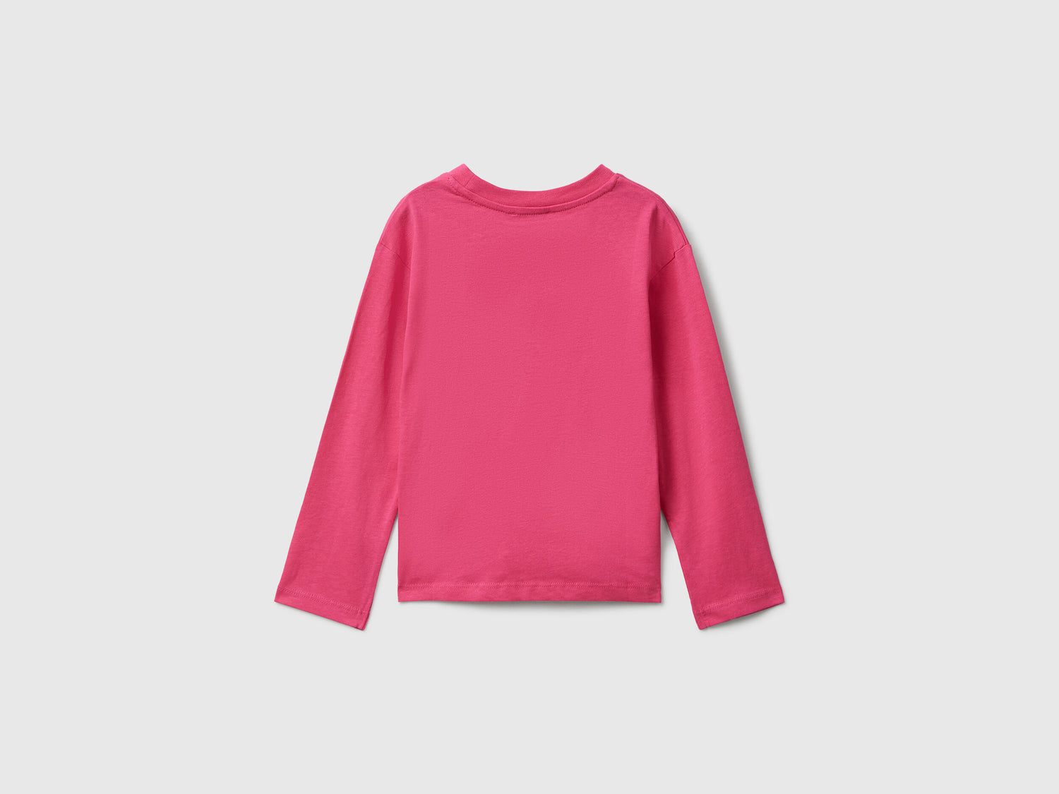 Benetton_Fuchsia_Cotton T-Shirt with Glittery Print_35RYG10K7_1A2_02