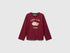 Benetton_Burgundy_Cotton T-Shirt with Glittery Print_35RYG10K7_236_01